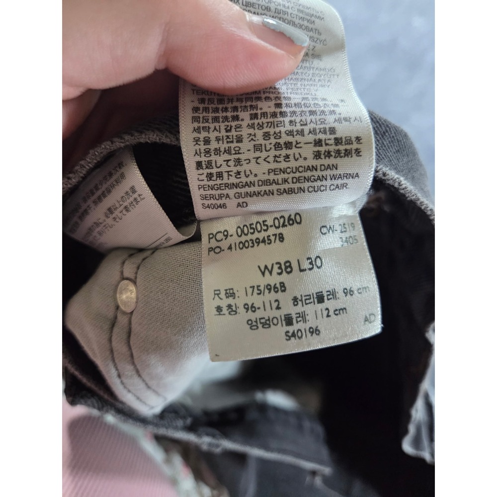 Levis 505 Regular Fit Straight Leg Jeans Faded Black Denim W38 L30 00505-0260 - Picture 3 of 6